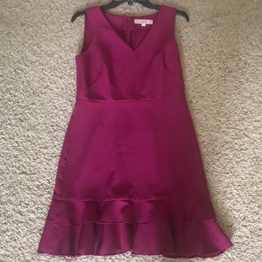 Beautiful magenta Loft dress. Size 2